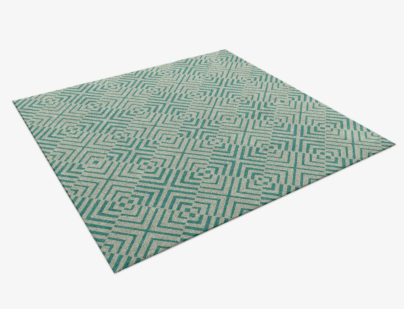 Mirage Geometric Square Hand Knotted Tibetan Wool Custom Rug by Rug Artisan