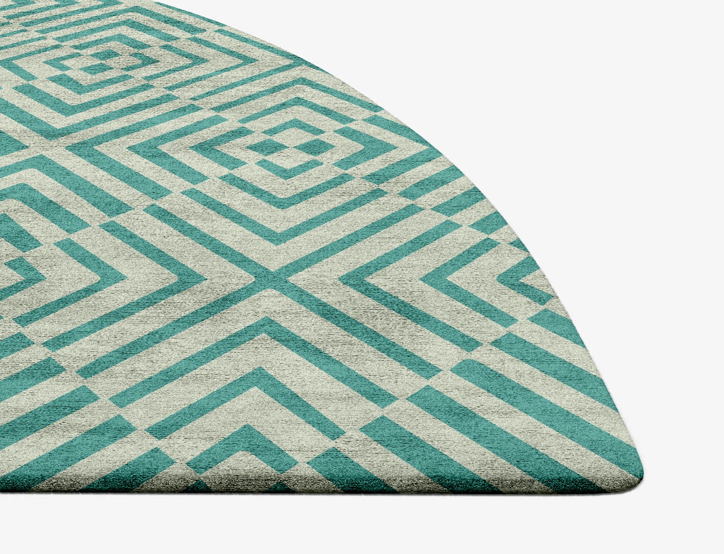 Mirage Geometric Halfmoon Hand Tufted Bamboo Silk Custom Rug by Rug Artisan