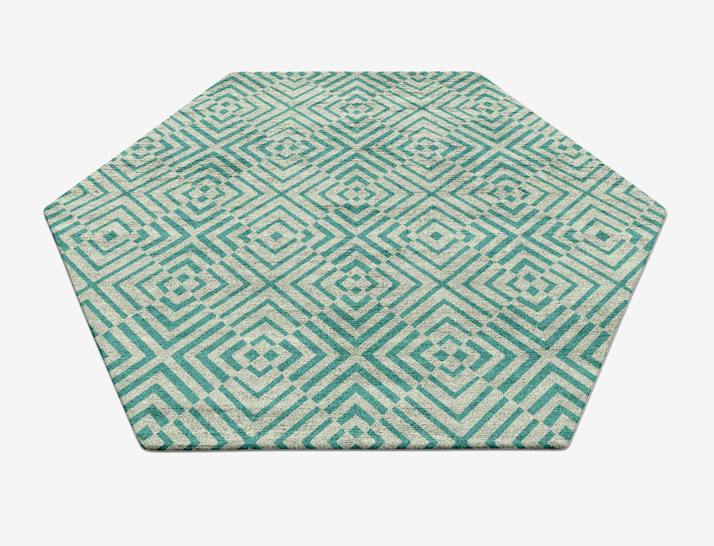 Mirage Geometric Hexagon Hand Tufted Bamboo Silk Custom Rug by Rug Artisan
