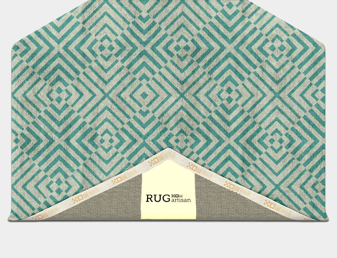 Mirage Geometric Hexagon Hand Tufted Bamboo Silk Custom Rug by Rug Artisan