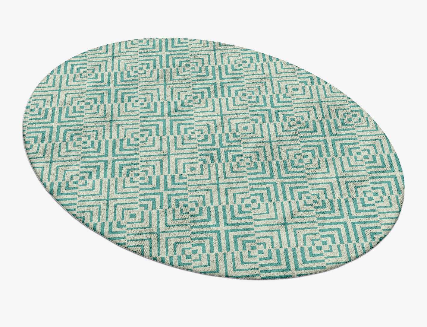 Mirage Geometric Oval Hand Tufted Bamboo Silk Custom Rug by Rug Artisan