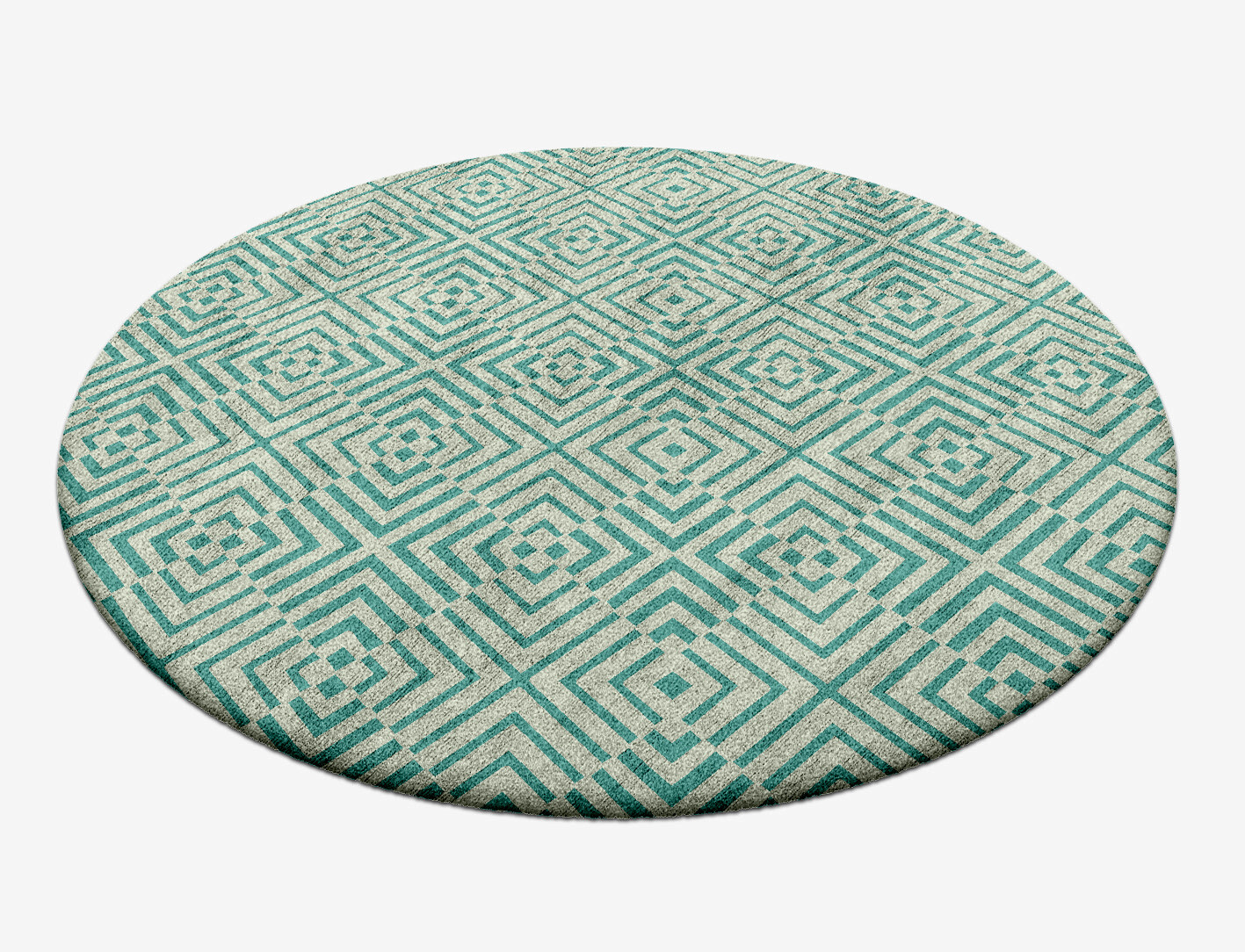 Mirage Geometric Round Hand Tufted Bamboo Silk Custom Rug by Rug Artisan