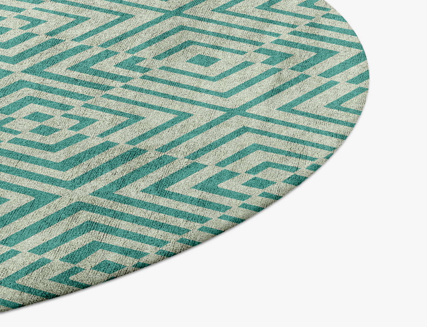 Mirage Geometric Round Hand Tufted Bamboo Silk Custom Rug by Rug Artisan