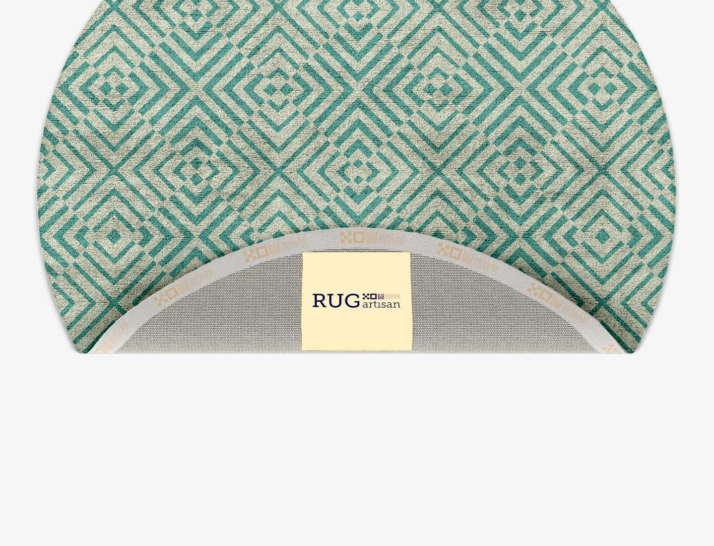 Mirage Geometric Round Hand Tufted Bamboo Silk Custom Rug by Rug Artisan