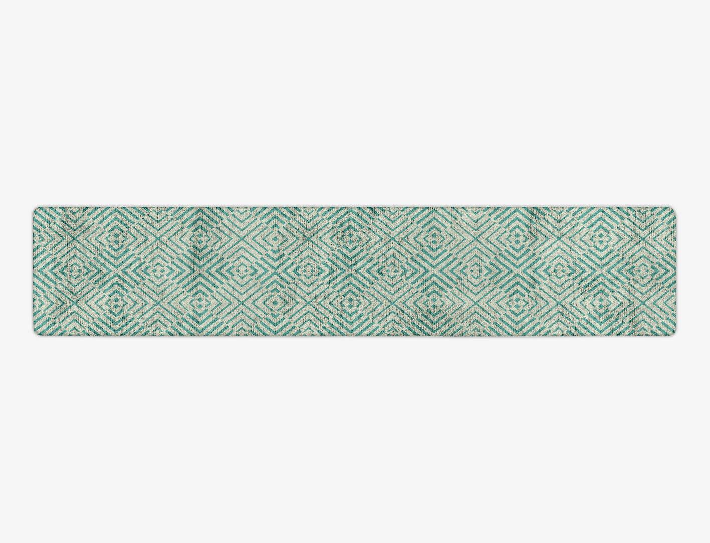 Mirage Modern Geometrics Runner Hand Tufted Bamboo Silk Custom Rug by Rug Artisan