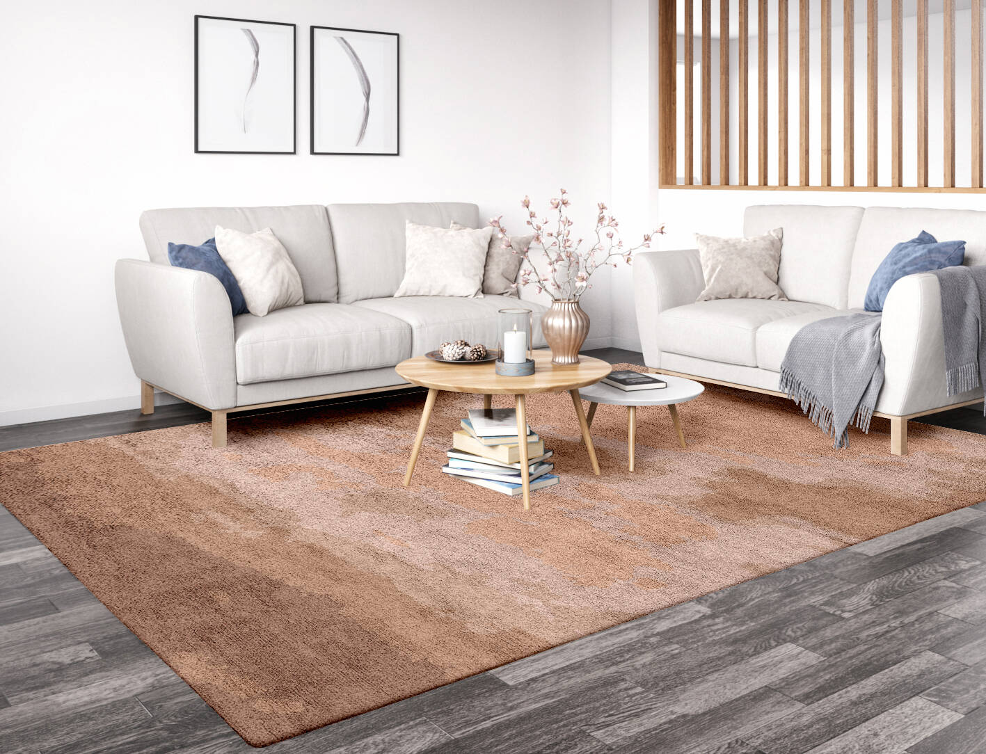 Missovia Gradation Rectangle Hand Tufted Bamboo Silk Custom Rug by Rug Artisan