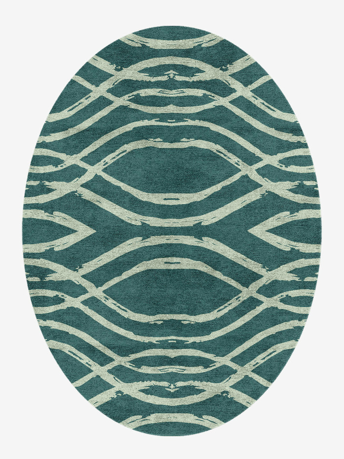 Mitchell Minimalist Oval Hand Knotted Bamboo Silk Custom Rug by Rug Artisan