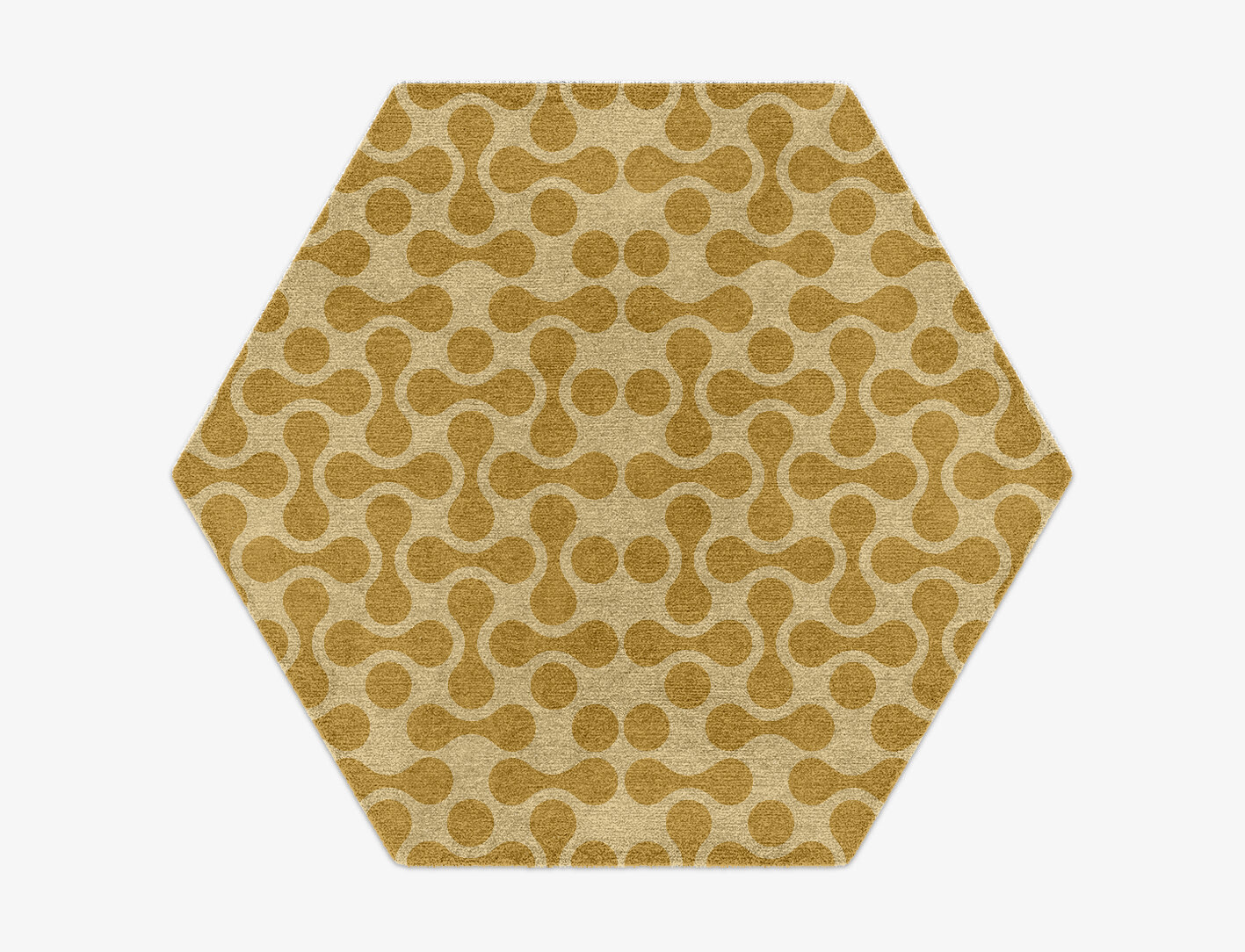 Mitosis Geometric Hexagon Hand Knotted Tibetan Wool Custom Rug by Rug Artisan