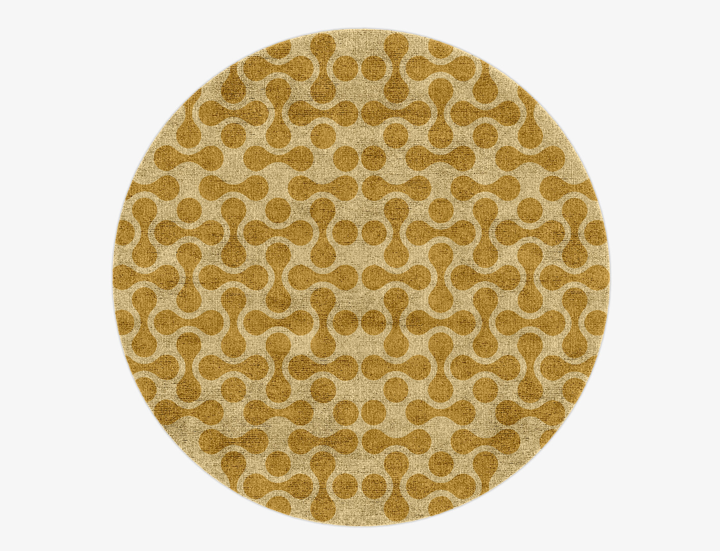 Mitosis Geometric Round Hand Knotted Bamboo Silk Custom Rug by Rug Artisan