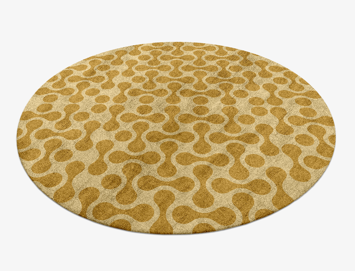 Mitosis Geometric Round Hand Knotted Bamboo Silk Custom Rug by Rug Artisan