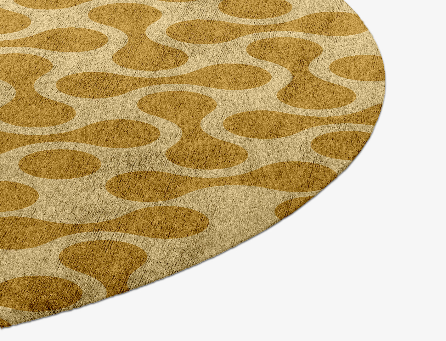 Mitosis Geometric Round Hand Knotted Bamboo Silk Custom Rug by Rug Artisan