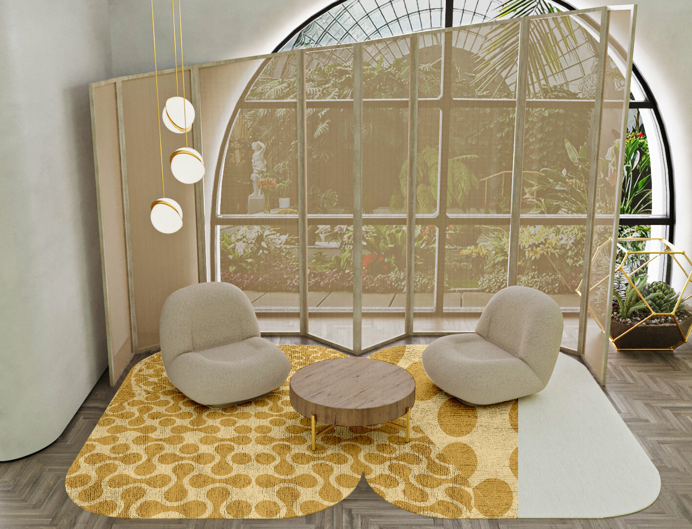 Mitosis Geometric Eight Hand Tufted Bamboo Silk Custom Rug by Rug Artisan