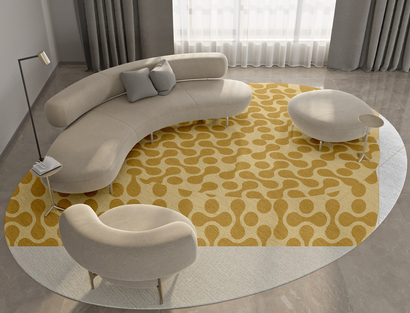 Mitosis Geometric Oval Hand Tufted Pure Wool Custom Rug by Rug Artisan