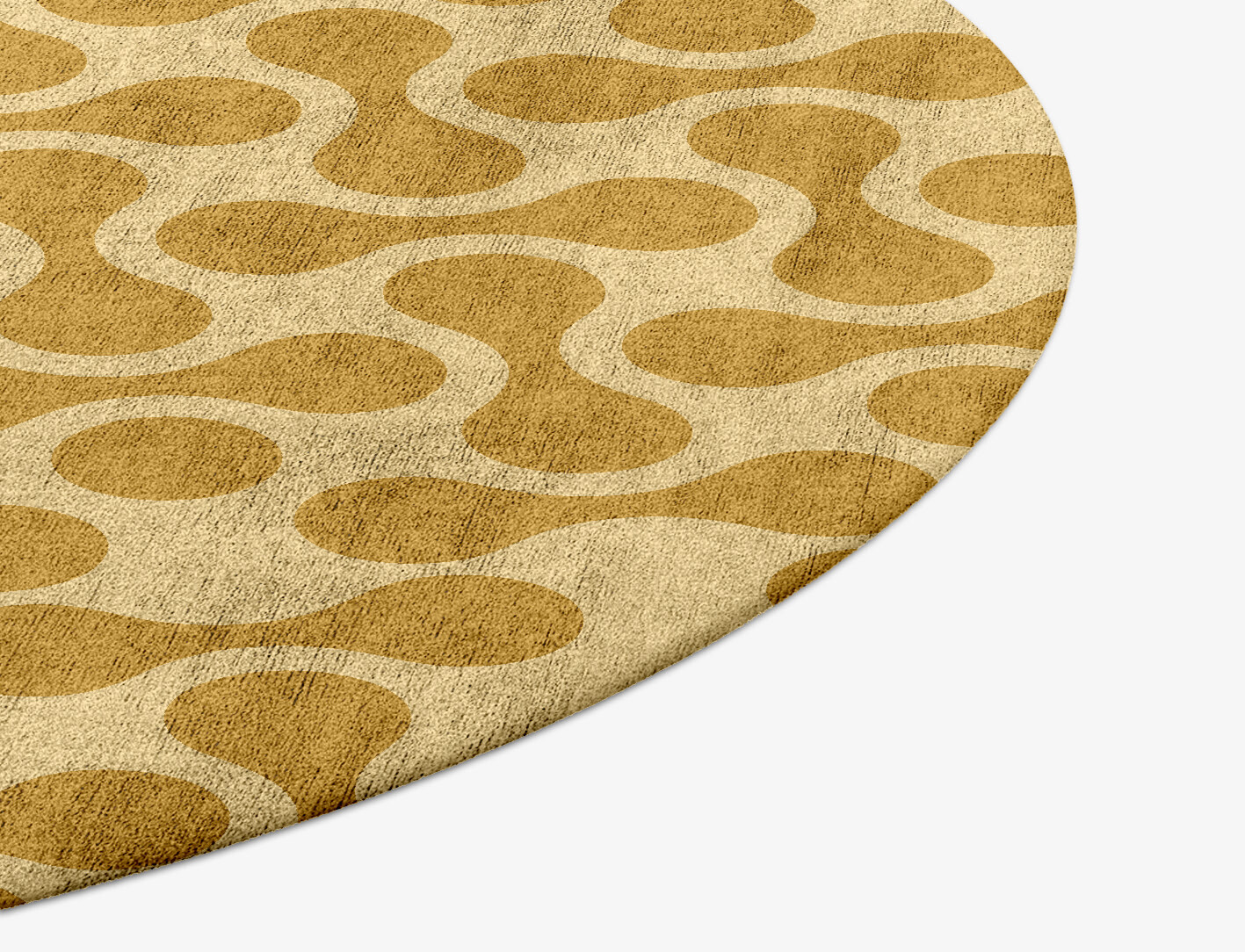 Mitosis Geometric Round Hand Tufted Bamboo Silk Custom Rug by Rug Artisan
