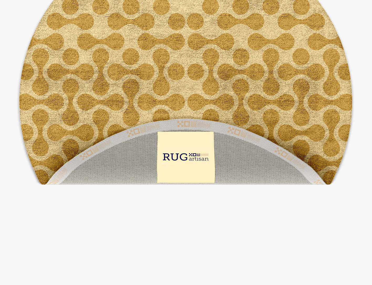 Mitosis Geometric Round Hand Tufted Bamboo Silk Custom Rug by Rug Artisan