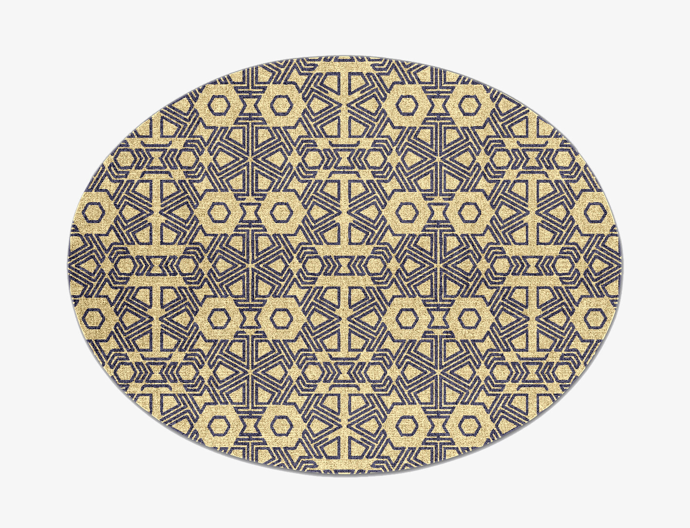 Mitre Geometric Oval Flatweave New Zealand Wool Custom Rug by Rug Artisan