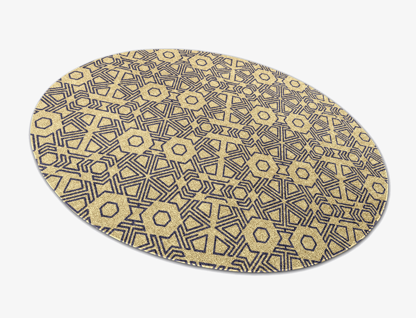 Mitre Geometric Oval Flatweave New Zealand Wool Custom Rug by Rug Artisan
