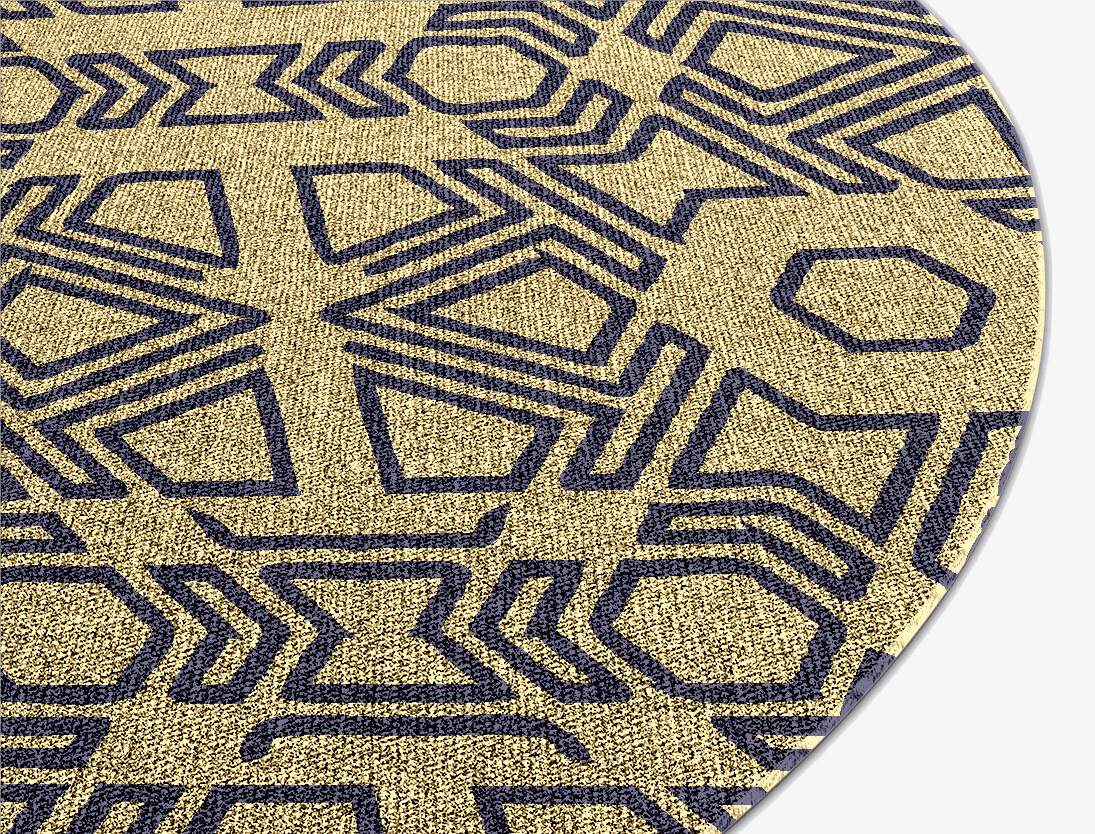 Mitre Geometric Oval Flatweave New Zealand Wool Custom Rug by Rug Artisan