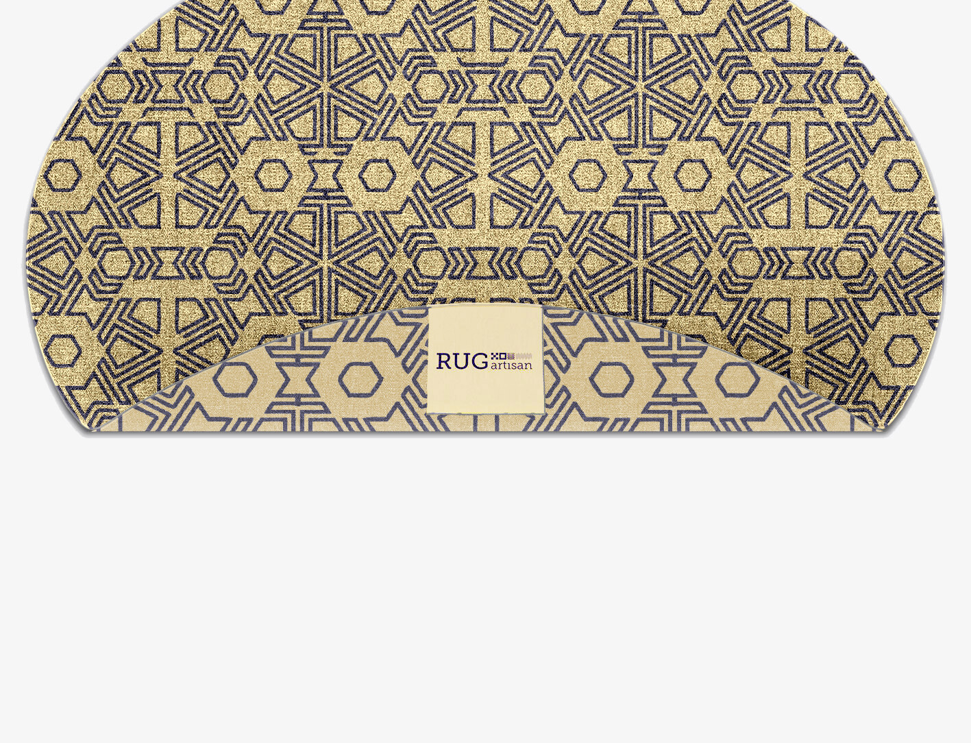 Mitre Geometric Oval Flatweave New Zealand Wool Custom Rug by Rug Artisan