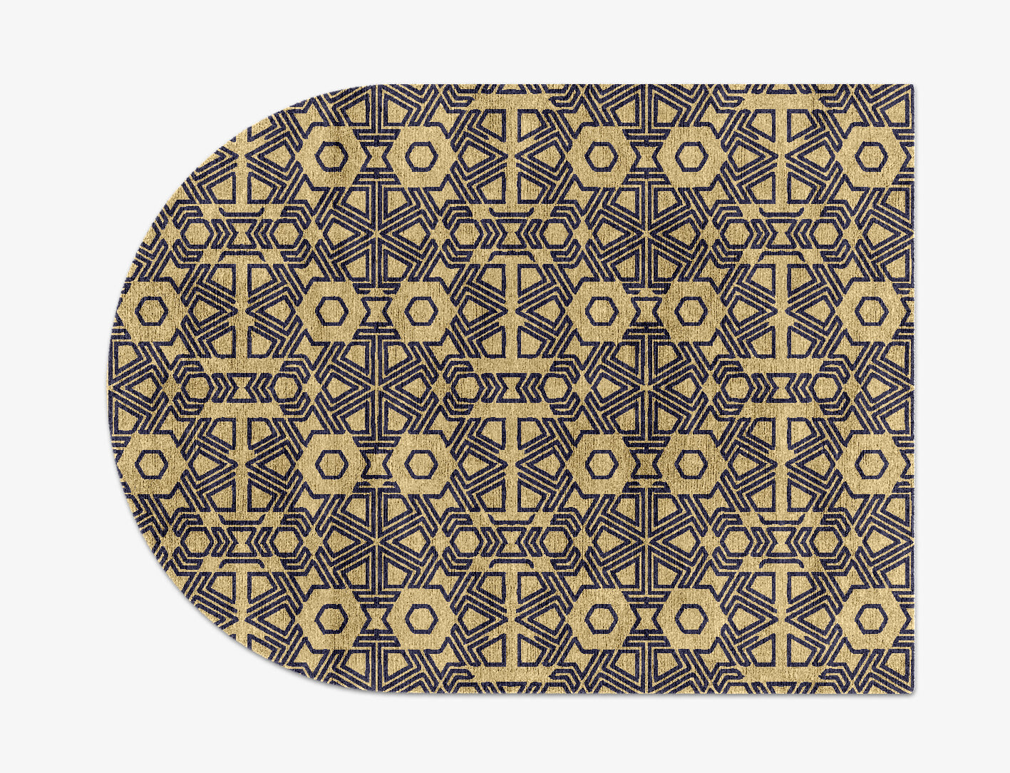Mitre Geometric Arch Hand Knotted Bamboo Silk Custom Rug by Rug Artisan