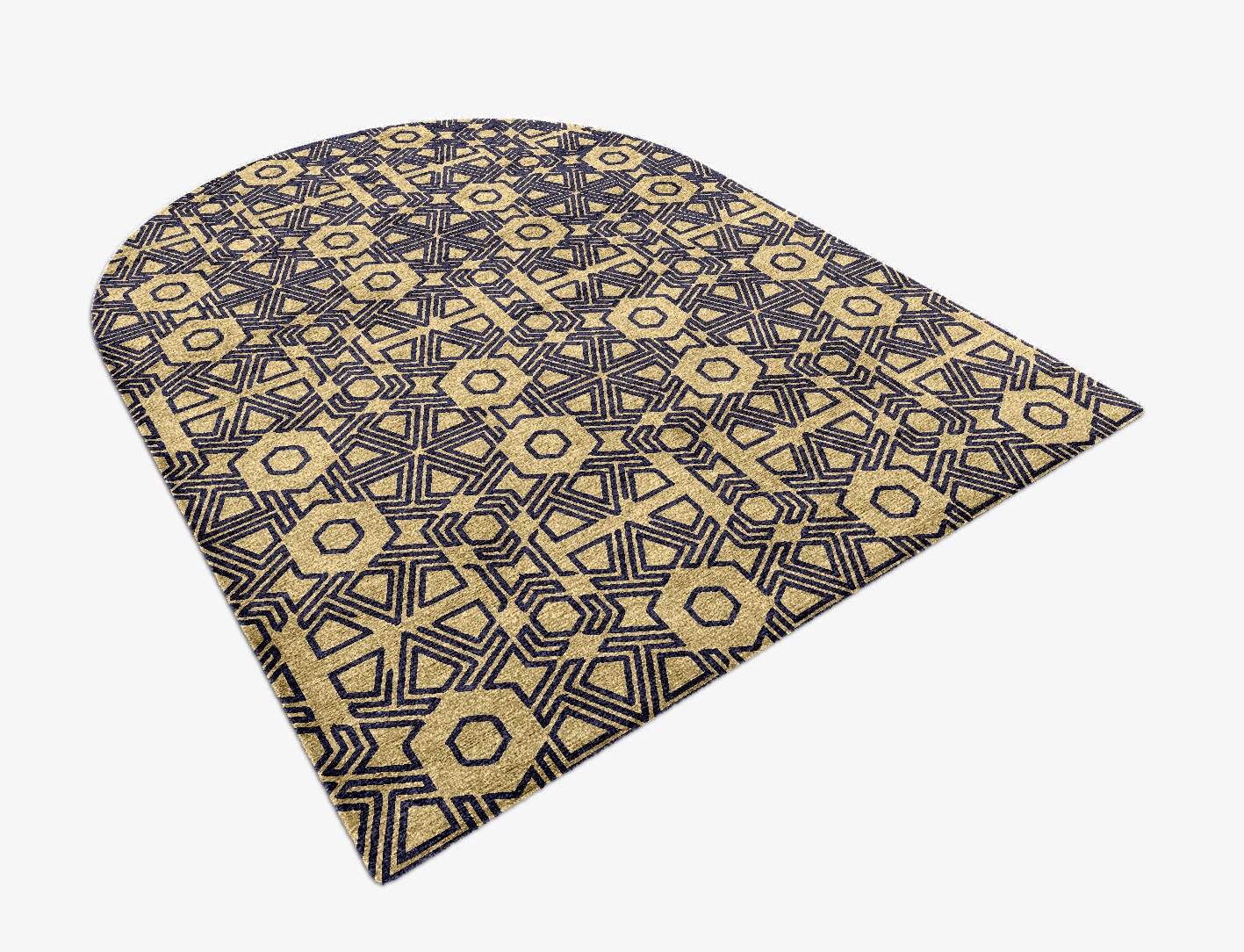 Mitre Geometric Arch Hand Knotted Bamboo Silk Custom Rug by Rug Artisan