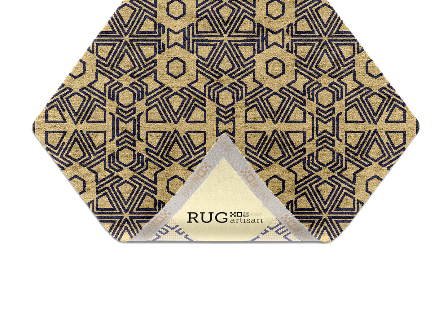 Mitre Geometric Diamond Hand Knotted Bamboo Silk Custom Rug by Rug Artisan