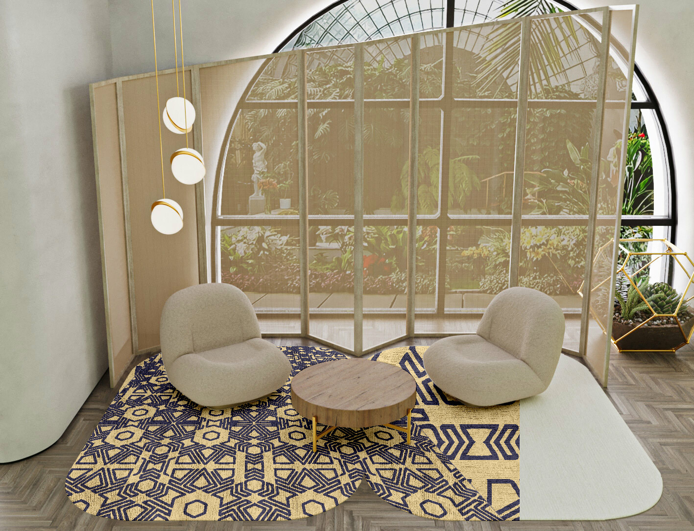 Mitre Geometric Eight Hand Knotted Bamboo Silk Custom Rug by Rug Artisan