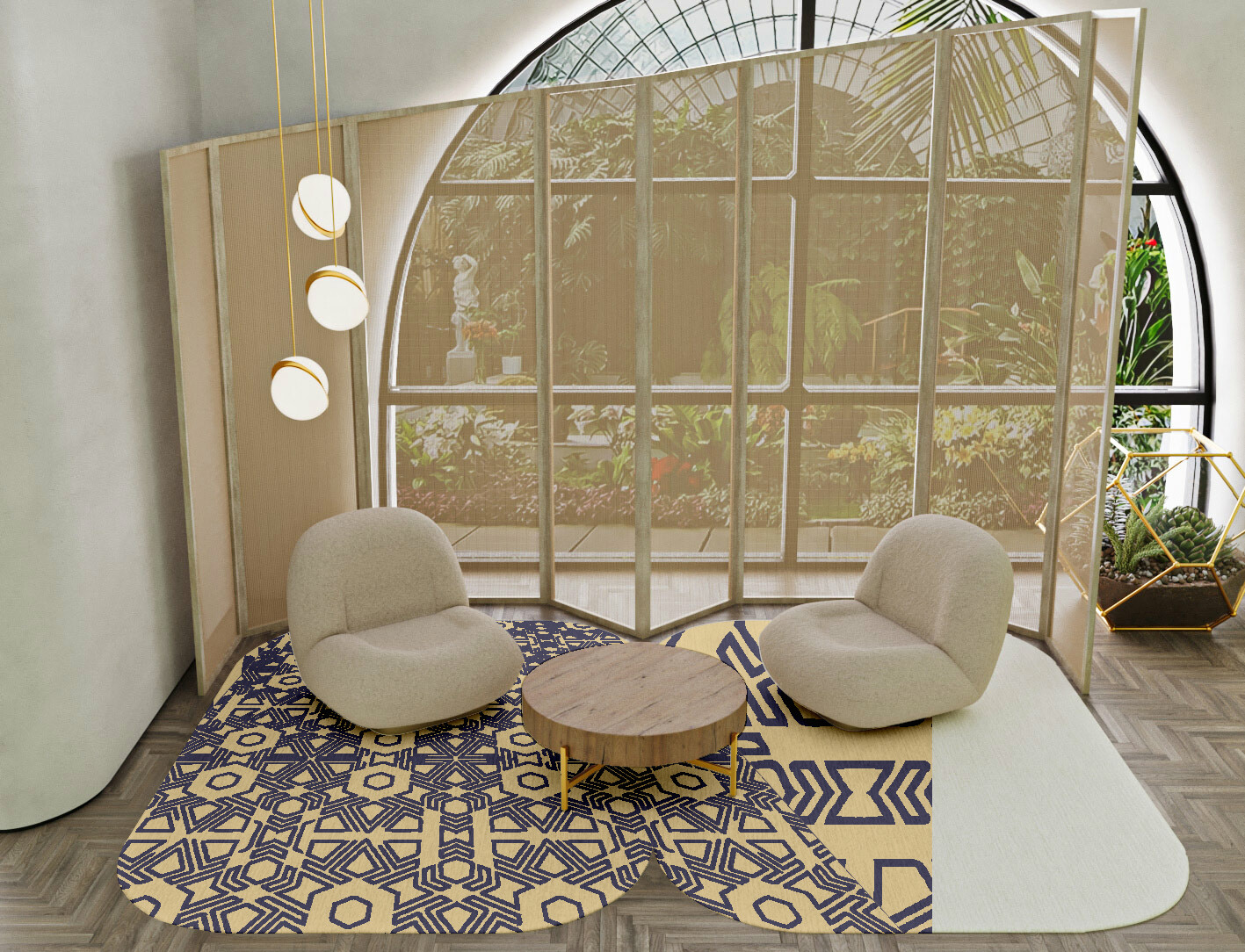 Mitre Geometric Eight Hand Knotted Tibetan Wool Custom Rug by Rug Artisan