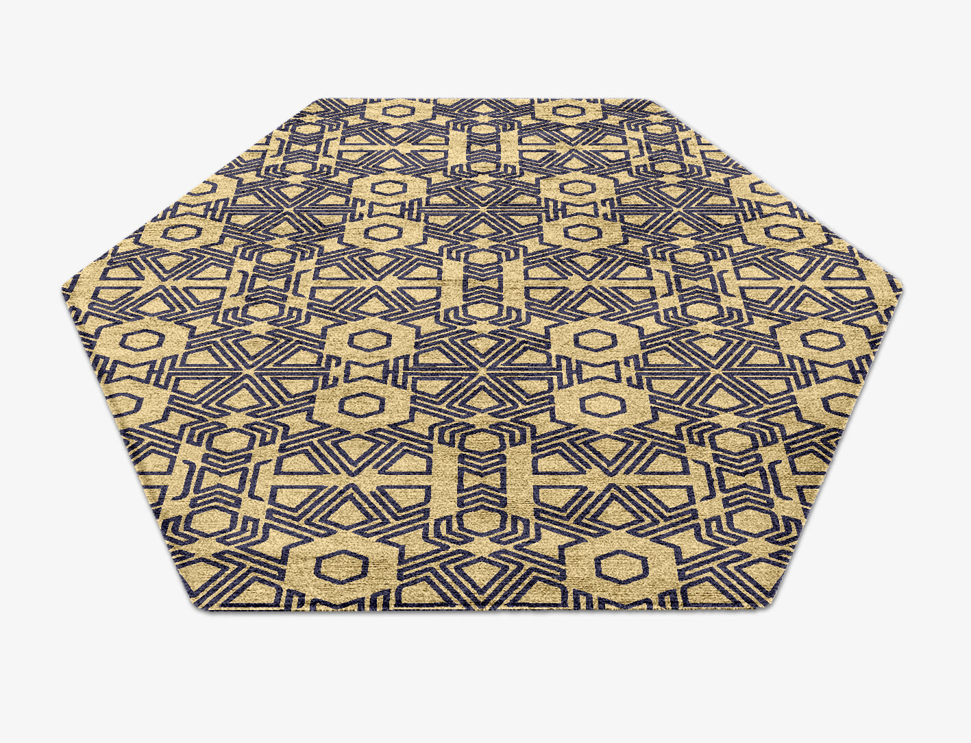 Mitre Geometric Hexagon Hand Knotted Bamboo Silk Custom Rug by Rug Artisan