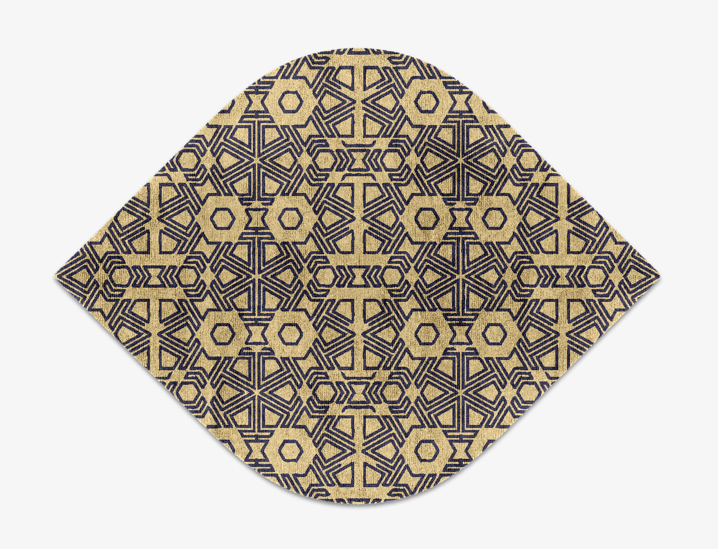 Mitre Geometric Ogee Hand Knotted Bamboo Silk Custom Rug by Rug Artisan