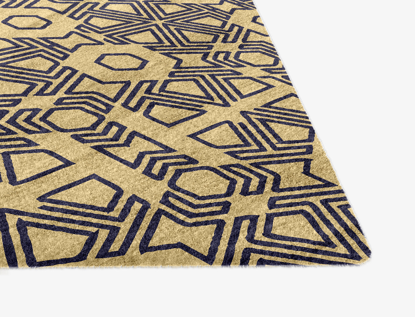 Mitre Geometric Ogee Hand Knotted Bamboo Silk Custom Rug by Rug Artisan