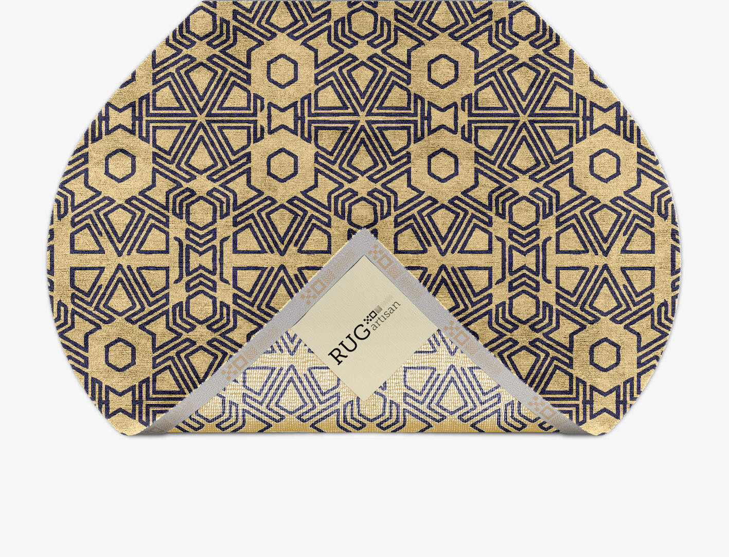 Mitre Geometric Ogee Hand Knotted Bamboo Silk Custom Rug by Rug Artisan
