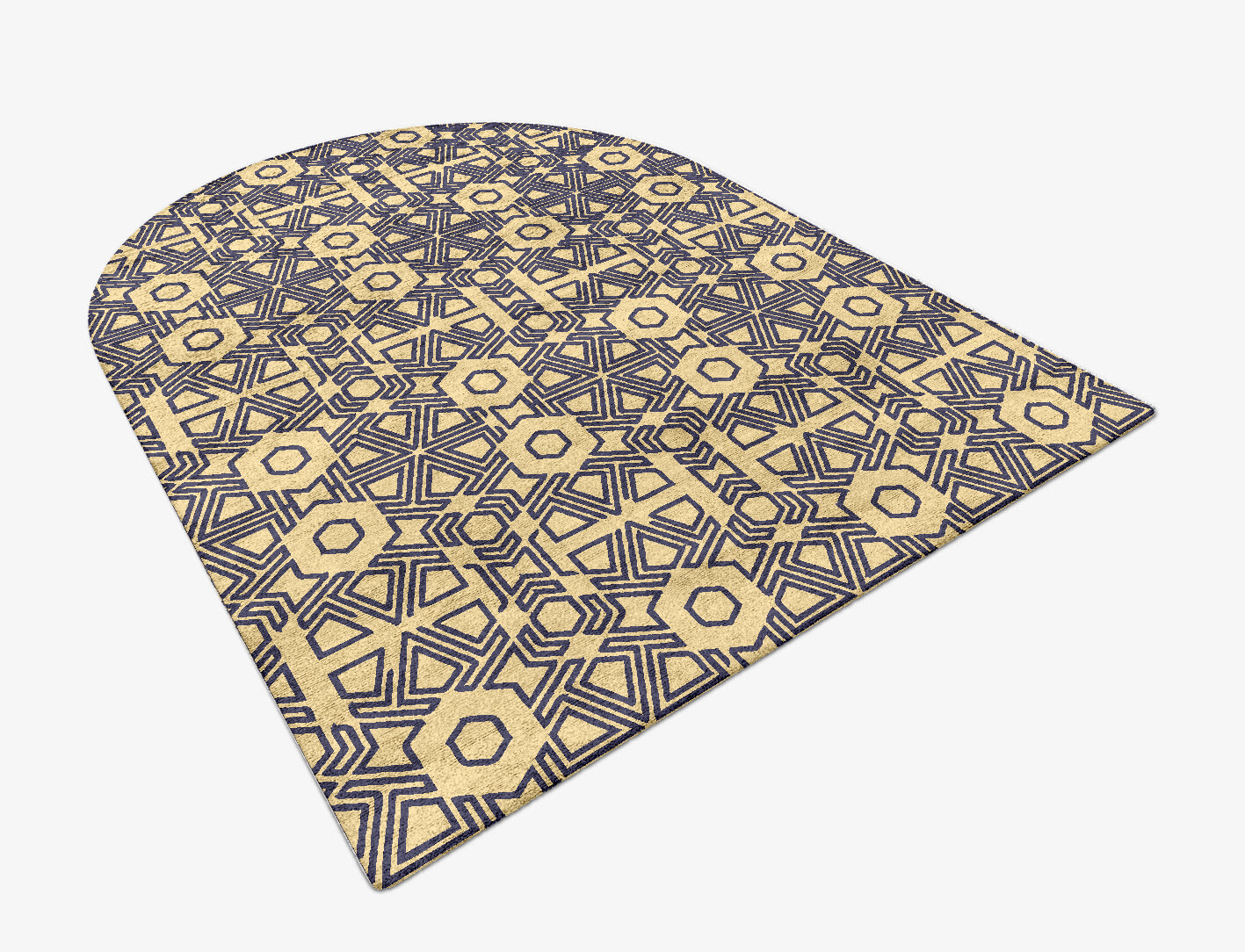 Mitre Geometric Arch Hand Tufted Bamboo Silk Custom Rug by Rug Artisan