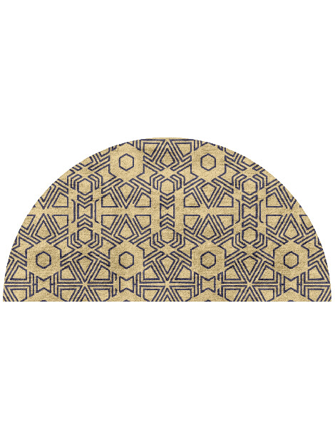 Mitre Geometric Halfmoon Hand Tufted Bamboo Silk Custom Rug by Rug Artisan