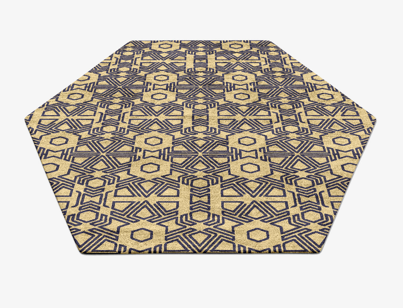 Mitre Geometric Hexagon Hand Tufted Bamboo Silk Custom Rug by Rug Artisan
