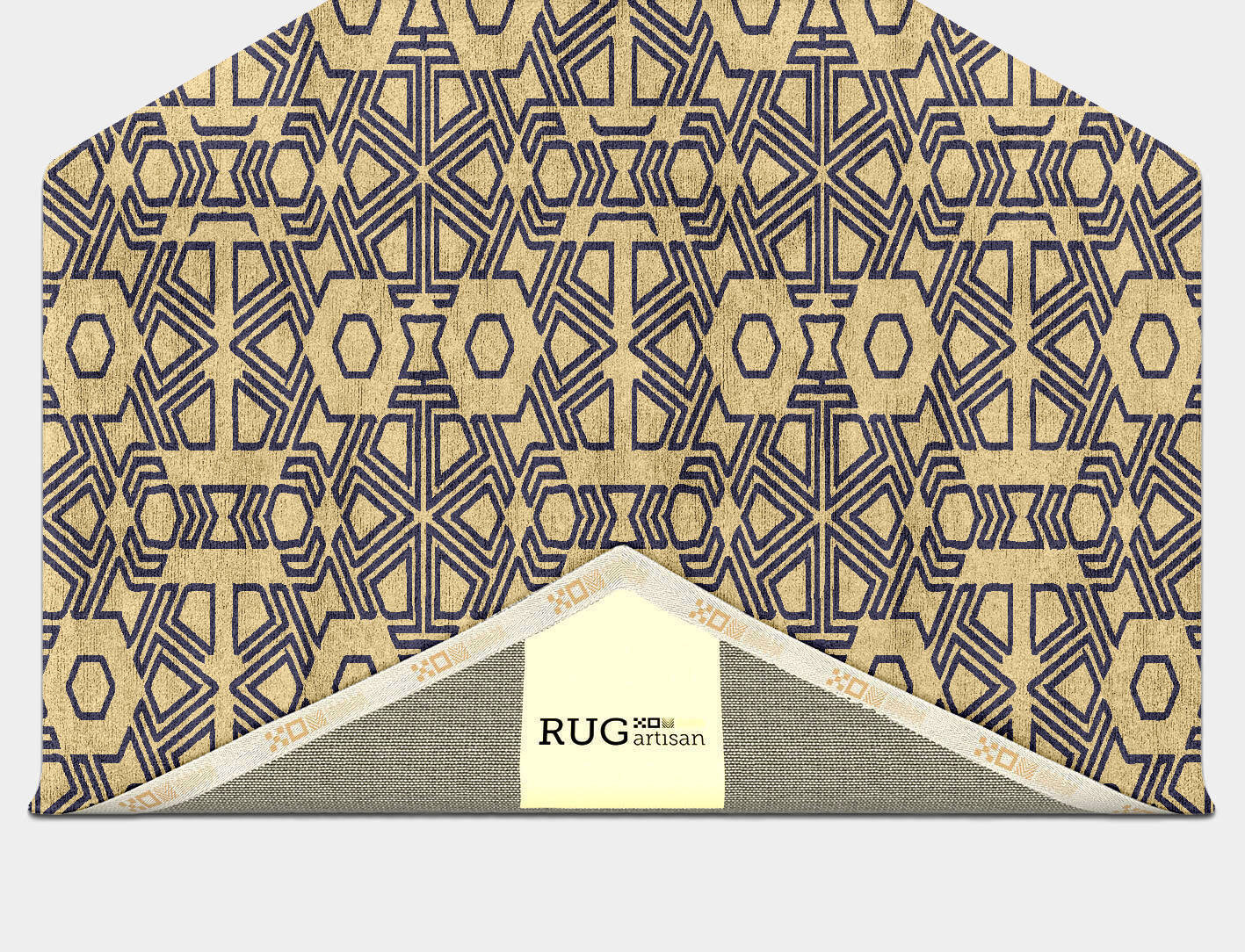 Mitre Geometric Hexagon Hand Tufted Bamboo Silk Custom Rug by Rug Artisan