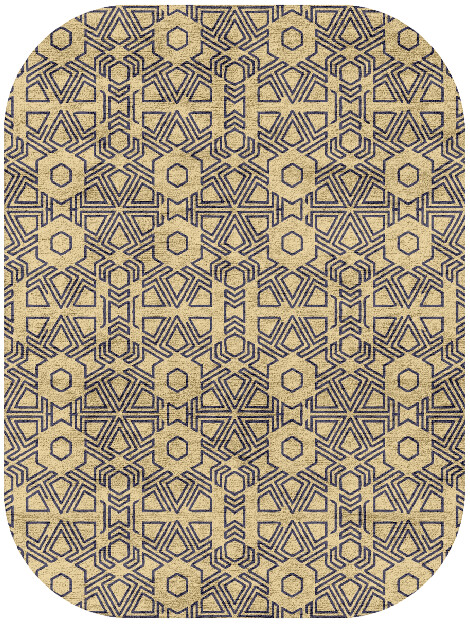 Mitre Geometric Oblong Hand Tufted Bamboo Silk Custom Rug by Rug Artisan