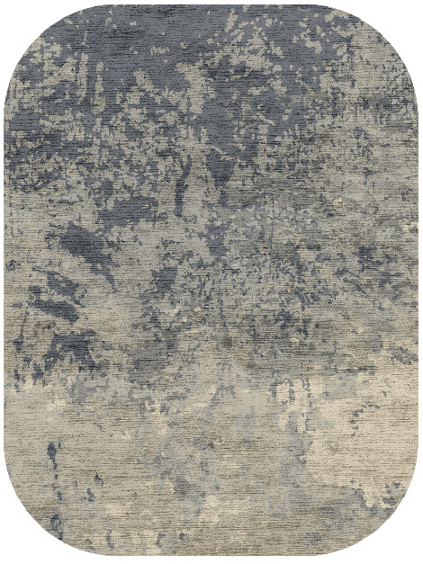 Mix Palette Brush Strokes Oblong Hand Knotted Bamboo Silk Custom Rug by Rug Artisan