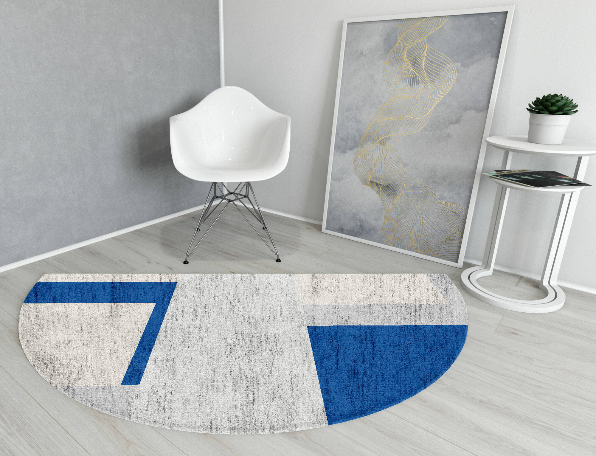 Moana  Halfmoon Hand Knotted Bamboo Silk Custom Rug by Rug Artisan