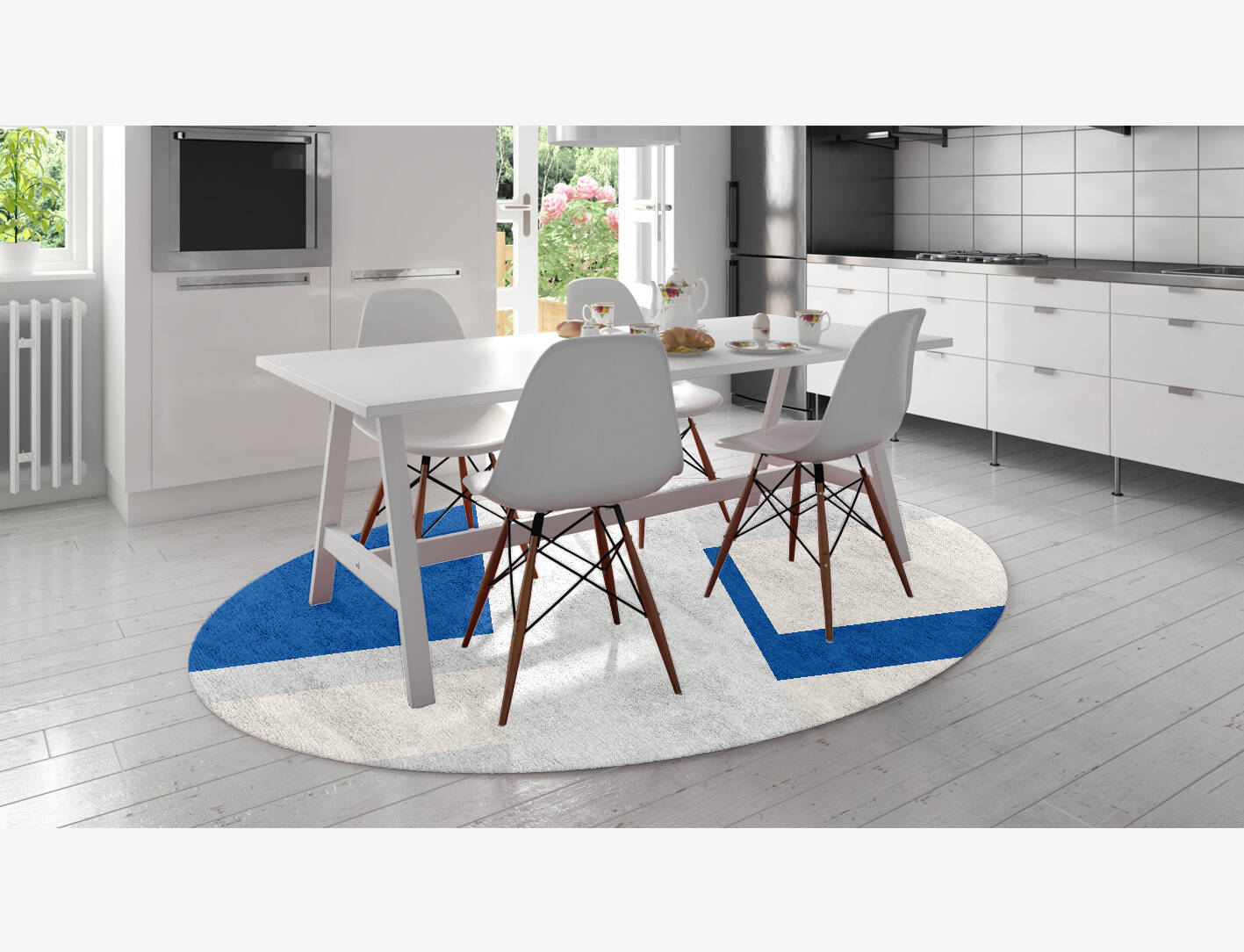 Moana  Oval Hand Knotted Bamboo Silk Custom Rug by Rug Artisan