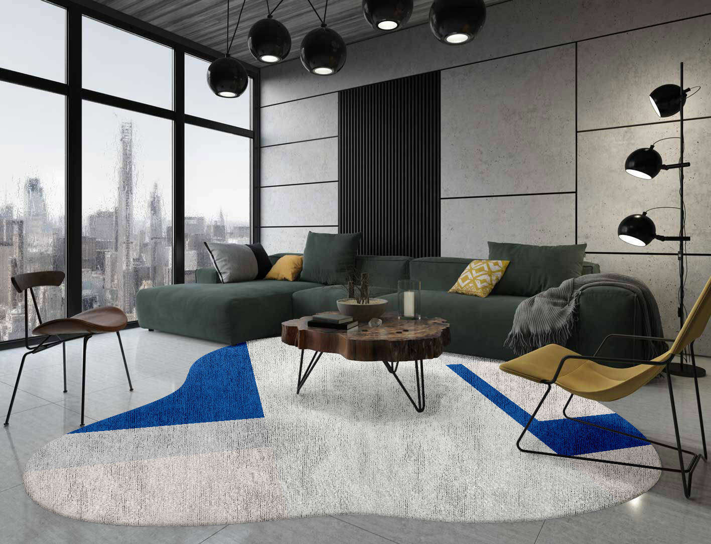 Moana  Splash Hand Knotted Bamboo Silk Custom Rug by Rug Artisan