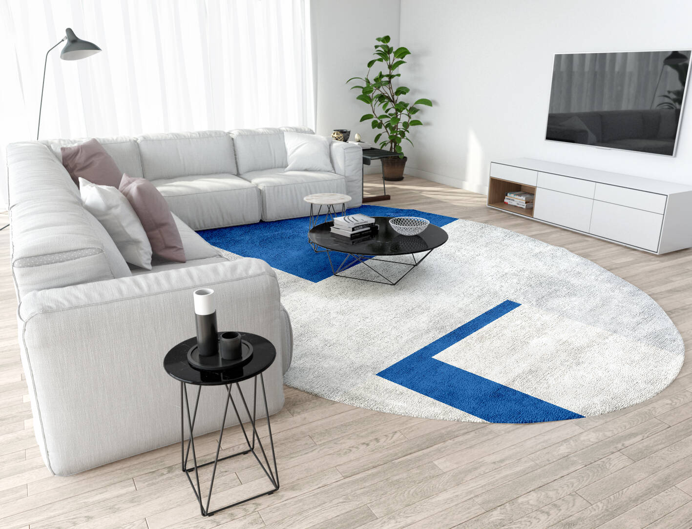 Moana  Oval Hand Tufted Bamboo Silk Custom Rug by Rug Artisan