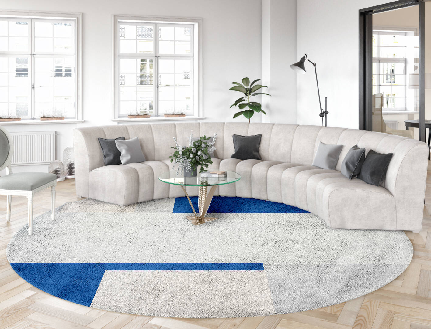Moana  Round Hand Tufted Bamboo Silk Custom Rug by Rug Artisan