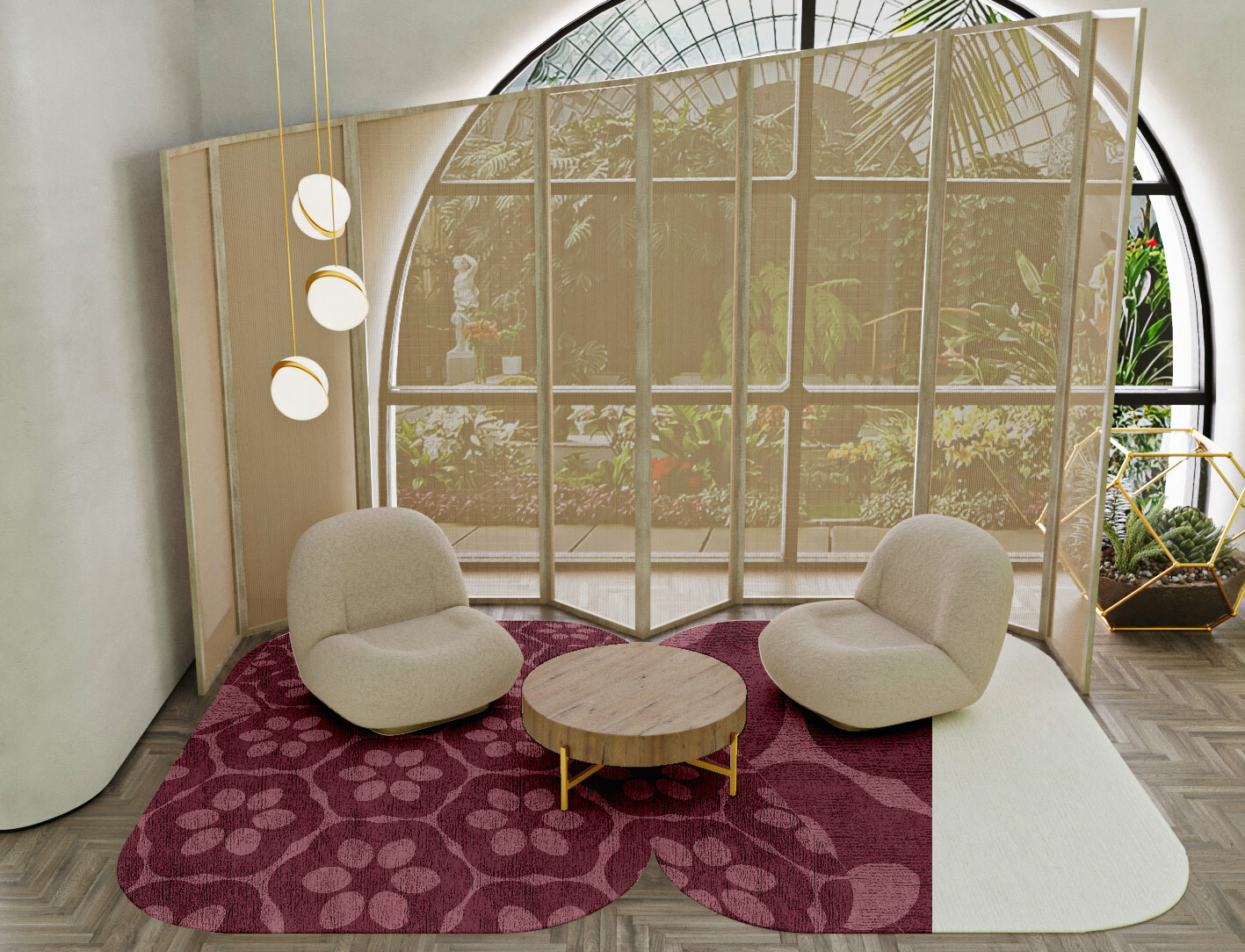 Monet Geometric Eight Hand Knotted Bamboo Silk Custom Rug by Rug Artisan
