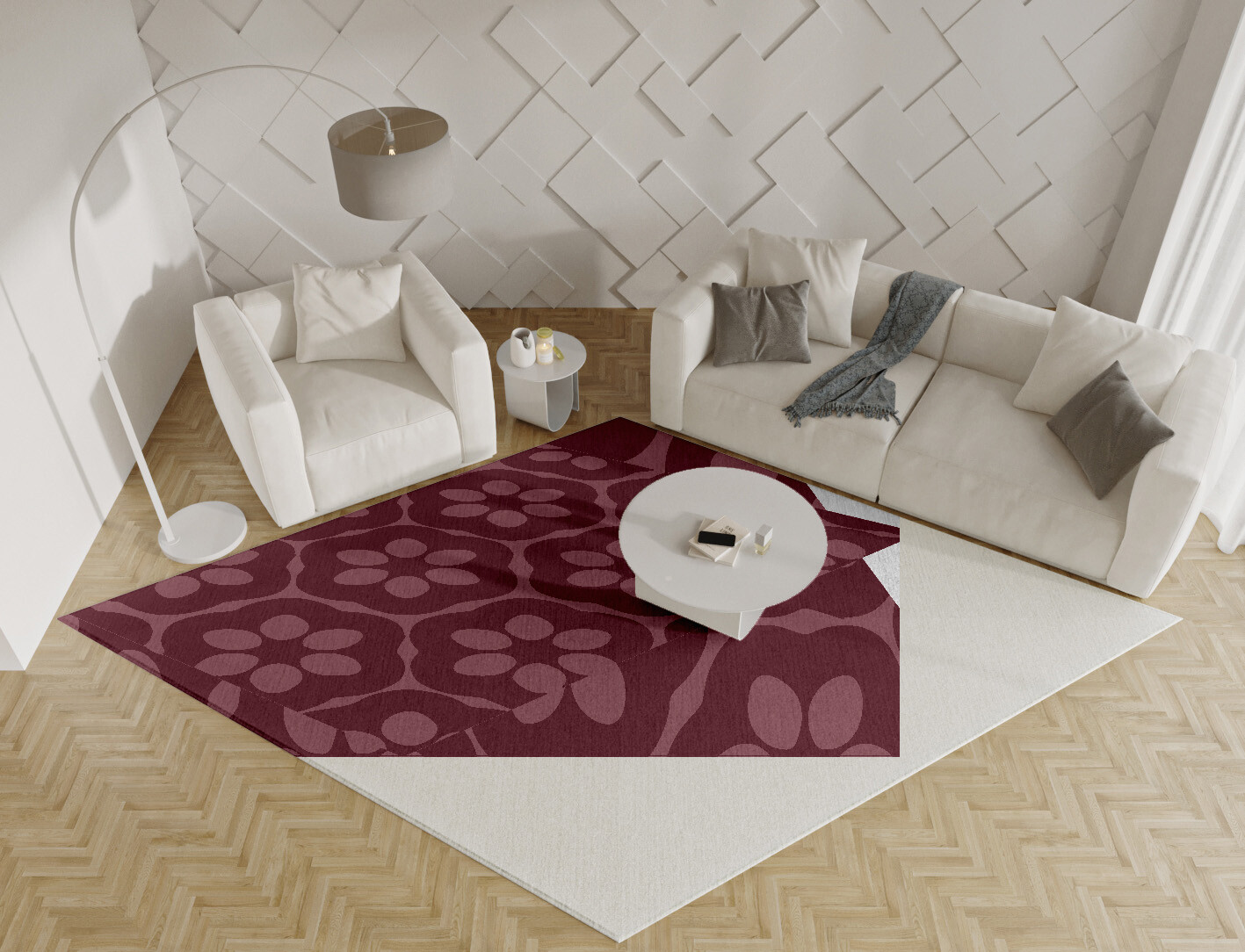 Monet Geometric Diamond Hand Tufted Pure Wool Custom Rug by Rug Artisan