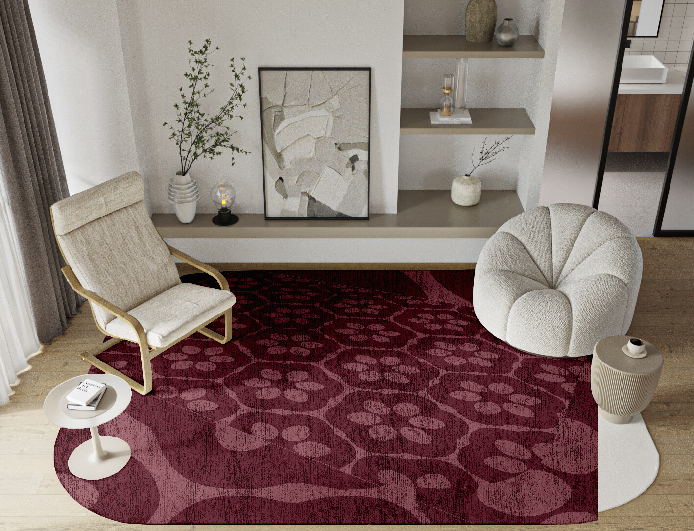Monet Geometric Oblong Hand Tufted Bamboo Silk Custom Rug by Rug Artisan