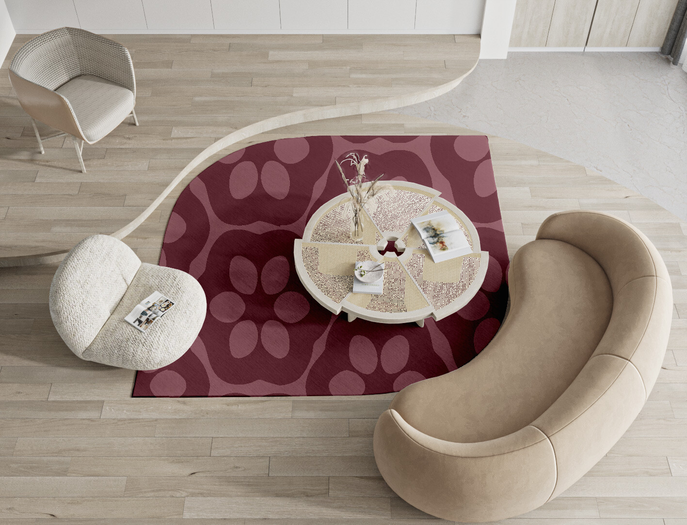 Monet Geometric Ogee Hand Tufted Pure Wool Custom Rug by Rug Artisan