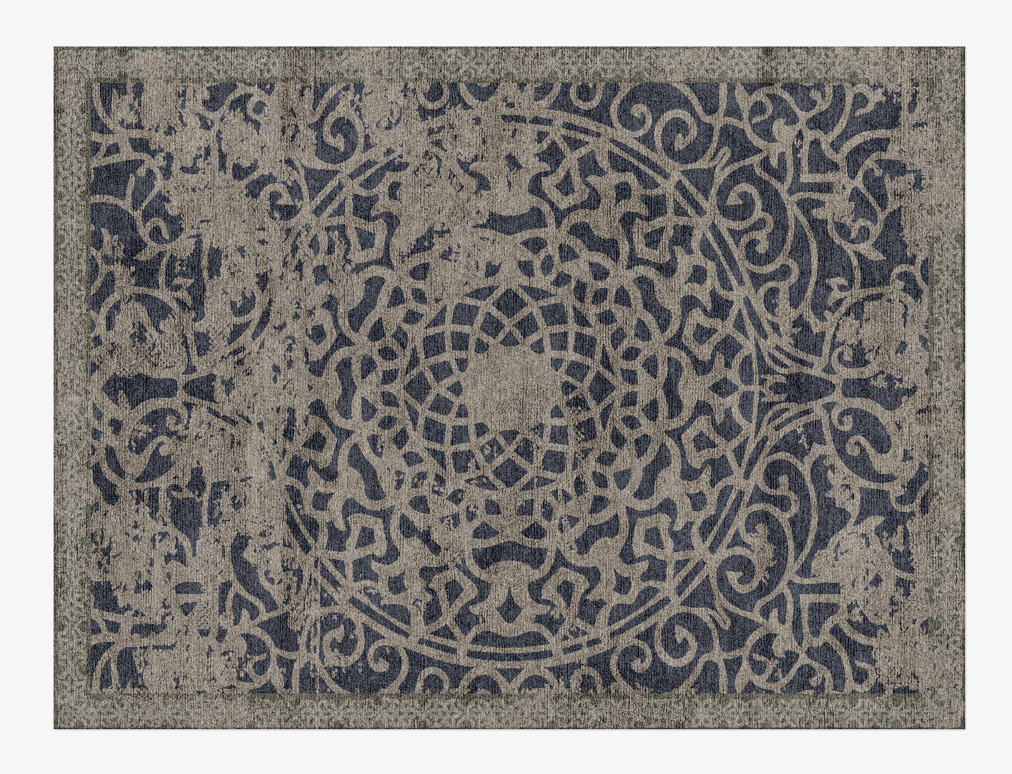Monotone Vintage Rectangle Hand Knotted Bamboo Silk Custom Rug by Rug Artisan