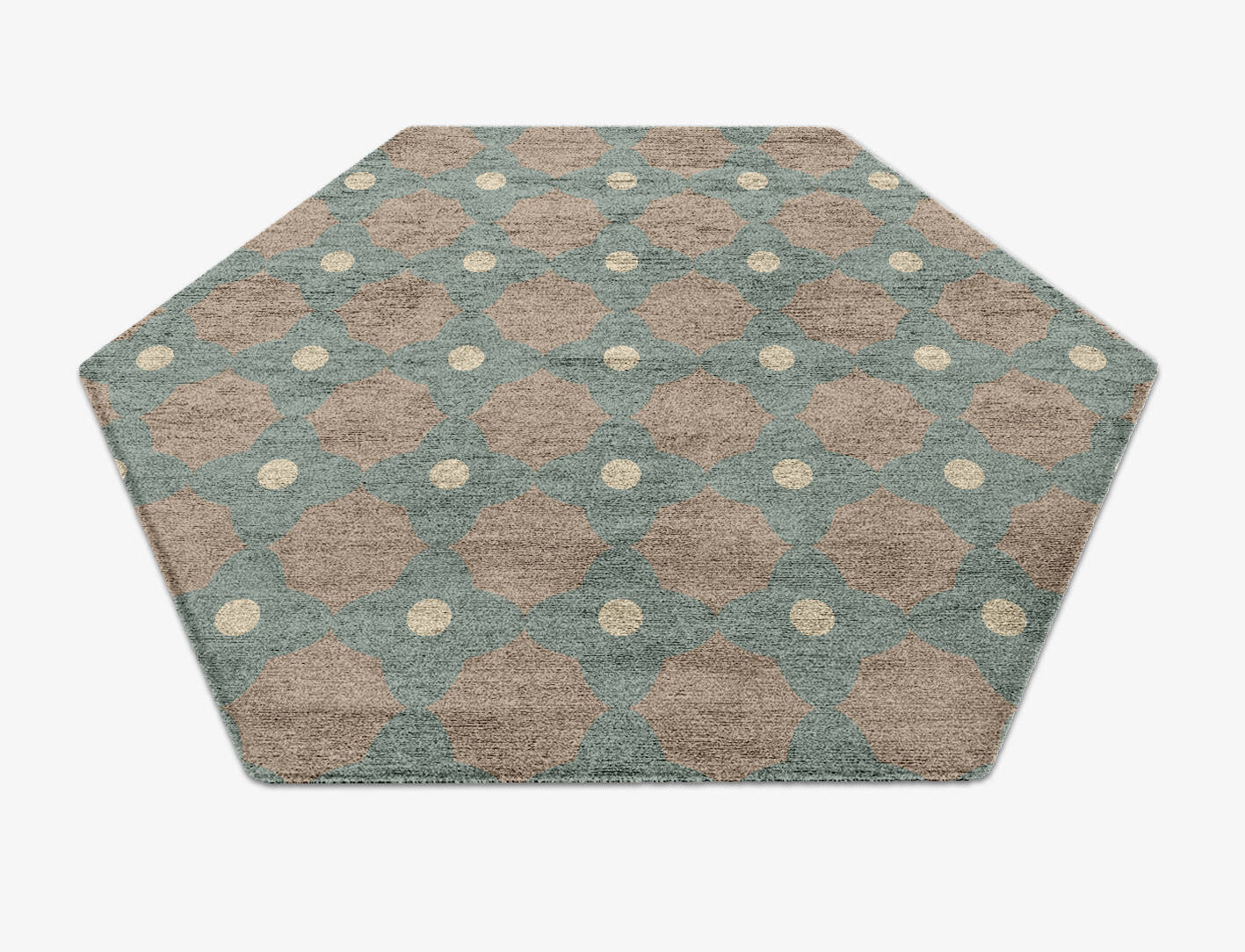 Montage Blue Royal Hexagon Hand Knotted Bamboo Silk Custom Rug by Rug Artisan