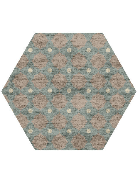 Montage Blue Royal Hexagon Hand Knotted Bamboo Silk Custom Rug by Rug Artisan